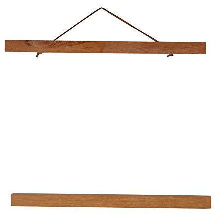 Poster Hanger Frame, MAGT Modern Magnetic Natural Frame Naturholz Foto DIY Custom Poster Scroll Prints Illustration Hanger Teakholz mit 4 Holzleisten(30cm)