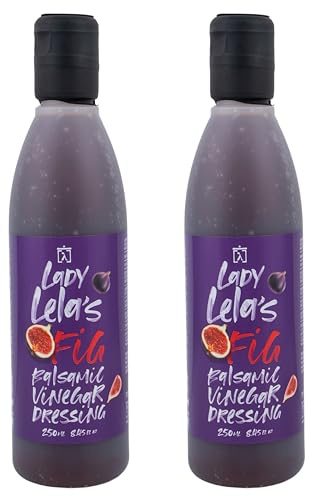 Lady Lela’s Griechisches Feige Balsamico Dressing,2x250ml | Intensiv-fruchtiges Aroma & vollmundiger Geschmack – Vegan, gebrauchsfertig