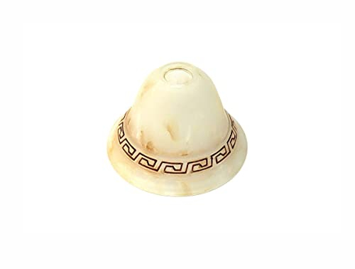 Vetro coppa ricambio lampadari, applique, lumetto, lampada, vetro scavo liscio sfumato ambra art. greca