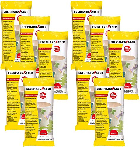 Eberhard Faber 570101 - Modelliermasse EFAPlast classic, 1 kg (10 Packungen, Weiß)