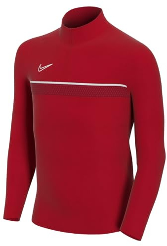 Nike Unisex Kids Acd21 Drill Top Long Sleeve Top, Unisex_Child, CW6112-657, University Red/White/Gym Red/White, 8-10 Years