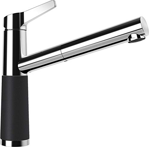 SCHOCK Grifo de cocina SC-510 Magma – Grifo de baja presión CRISTADUR con manguera extensible y conectores estándar
