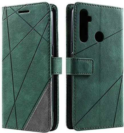 SONWO - Carcasa para Realme C3/Realme C3i, Piel Sintética, Cartera, Cierre Magnético Y Flip, Color Verde