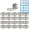 ZEOABSY 50 Pièces 40ml Pots en Aluminium Vide Rond Argent Petit Cosmétiques Pot Conteneurs for Fait Main Bougies Crème Baume Voyage, 5X Spatule, 2X Étiquettes