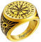 FaithHeart Herren Jungen Viking Kompass Fingerring mit Rune goldener Wikinger Siegelring mit Vegvisir Nordischer Style Fingerring mit Namen Text Gravur für Freunden Ehemann