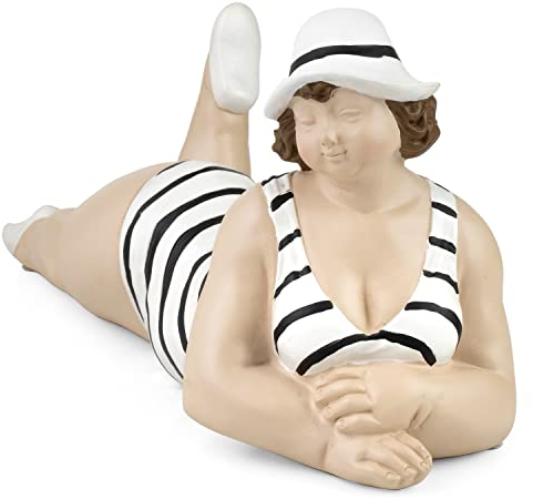 Moritz Pin Up Girl Maritim Frau im Badeanzug liegend Badenixe Polyresin Badefrau Urlaub Meer Schwimmbad Wellness Maritime Deko Badezimmer