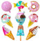 9 Luftballons Geburtstag,Eiscreme Donut Candy Folienballons Helium Ballons Set,Eisbecher‘Happy Birthday’Geburtstagsballons Deko Für Mädchen Jungen Geburtstag Sommer Ice Cream Süßes Essen Kinderparty