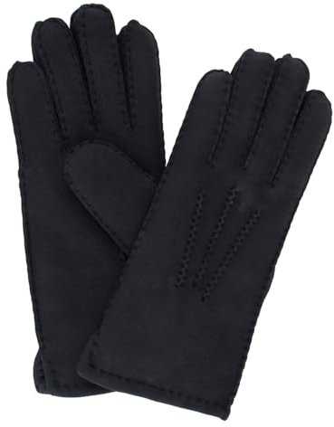 NF NITZSCHE fashion - Lammfell Handschuhe für Damen - 100% Lammfell - warme Winterhandschuhe - Farben: schwarz und braun - verschiedene Größen - eleganter Damenhandschuh (schwarz, 7)