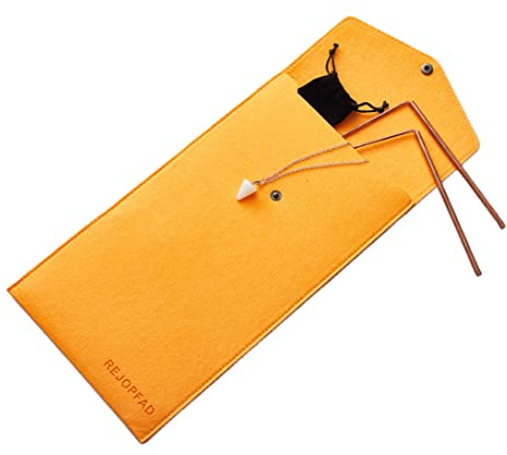Tiges de radiesthésie en cuivre – Tiges de radiesthésie en cuivre à 99,9 % et pendule de radiesthésie avec sac – Chasse aux fantômes, sorcière d'eau, divination spirituelle, etc.
