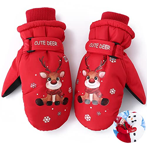Kinder Skihandschuhe, Fäustlinge, Wasserdichter Fausthandschuh, Warm Winter Skating Handschuhe, Thermohandschuhe für Mädchen, Jungen