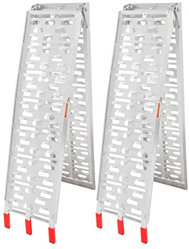 Cecaylie 2X Klappbar Auffahrrampe 680kg, Alu Verladerampe, rutschfest Verladeschiene, max. 340kg* pro Stück, Anhängerrampe, Auto Laderampe für Motorrad, Anhänger, Rasenmäher, 226 x 30.5x5.5cm