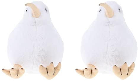 Mipcase 2 STK Puppe Desktop-Spielzeug Pompones De Porristas Gefülltes Vogelspielzeug Cartoon-Tiger Desktop-vogelfigur Schmücken Weiß Kind Tier Plüsch