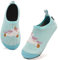 Kyopp Hausschuhe Kinder Junge Mädchen Kleinkinder Schuhe Barfussschuhe für Lauflernschuhe Kindergarten Pantoffeln Atmungsaktive Rutschfest Weich Unisex(Blau Einhorn 28/29EU)