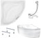 KOLMAN Badewanne EWA Eckbadewanne 134x134 mit AcrylSchürze, Ablaufgarnitur und Füßen Komplettset 4in1 Premium Original Acryl Wanne Siphon