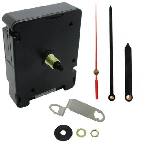 Silent Battery Operated Automic UK Radio Controlled Clock Movement Mechanism/Motor Quartz MSF Signal (1, 109mm Black Metal Hands)