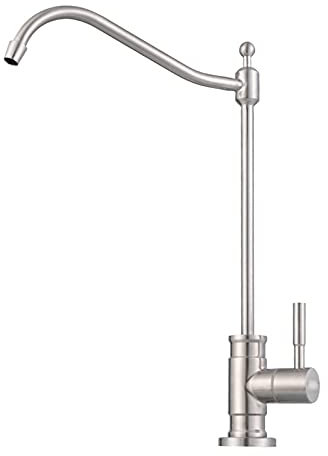 Kitchen Faucet, Stainless Steel Straight Drinking Water Purification Faucet, 4 Points 2 Points European Style Gooseneck Pure Water Machine Faucet, Brushed,2 Points (Size : 2 points)