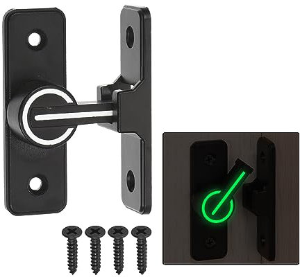 uxcell Barn Door Lock Latch, 90 Degree Sliding Barn Door Locks, Barn Door Lock Latch Hardware, Flip Door Locks for Barn, Gate, Garden, Cabinet, Window, Black