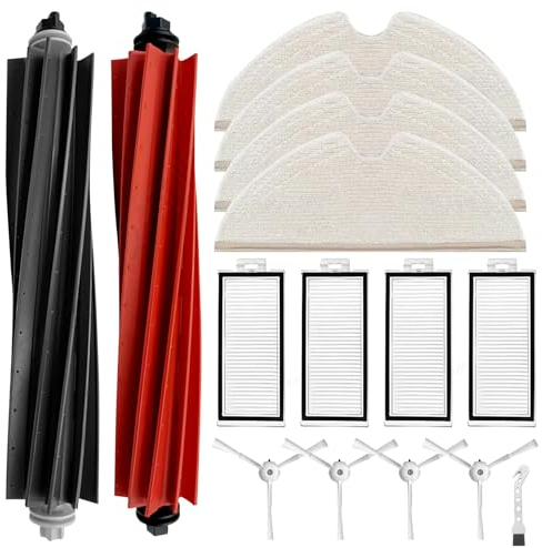 Set di accessori per Roborock Q8 Max/Q8 Max+/Q5 Pro/Q5 Pro+ aspirapolvere robot, 2 spazzole rotelle, 4 filtri, 4 tamponi, 4 spazzole laterali, 1 spazzola