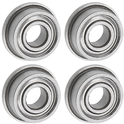 QUARKZMAN 4 Stück F683ZZ Flanschkugellager 3x7x3mm Rillenkugellager Doppel Abgeschirmt Chrom Stahl Flansch Lager für DIY, Werkzeugmaschinen, 3D Drucker