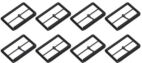 QUARKZMAN 8 Stück Metall-Rollenschnallen, 40 mm (1,6) Triglides Schieber beweglicher Riegel Gurtversteller Rechteck Keeper für Taschen Lederhandwerk (Matt Schwarz)