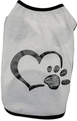 BESPORTBLE Hundekleidung Für Frühling Und Sommer Herz-fußabdruck-Muster Komfortabler Pet-Vest Für Kleine Hunde Für Partys Und Outdoor-aktivitäten Weiß
