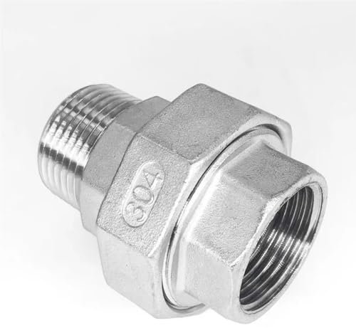 1/4 1/2 3/4 1 2 femelle et femelle coude à 90 degrés filetage BSP SS304 couplage à Joint sous tension connecteur Union raccord de tuyau for Tube(Color:WHITE,Size:1-1/2)