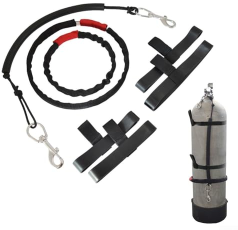 Scuba Cylinder Handle Strap Kit, Strap Flexible Scuba Tank Strap Kit With Hoop Snaps,for Diving Side-Mounted Bottle Clamps, Gas Bottle Straps(L)