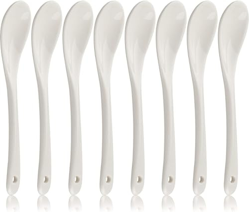 Eierlöffel aus Porzellan für Kaffee, Tee und Dessert, 8 Stück