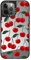 CASETiFY Verspiegelte Schutzhülle für iPhone 12 Pro Max, reflektierend, 1,52 m Fallschutz, kompatibel mit Magsafe, lebendiges rotes Kirschmuster, Silber auf Schwarz