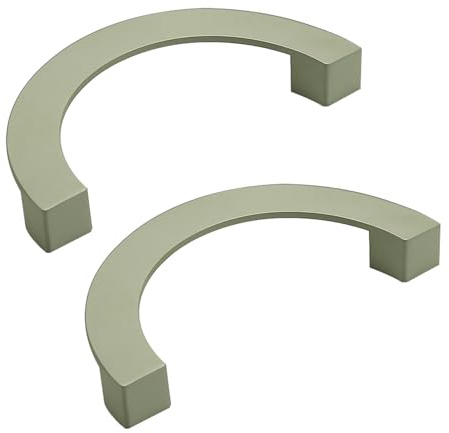 2 Stück Schubladengriff Bunte Griffe für das Kinderzimmer Möbelgriffe Zinklegierung Türgriff halbrund Schrankgriffe halbmondförmig für Küchenschränke,Kleiderschrank,Tür (Lochabstand 96mm,grün)