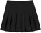 Arshiner Mädchen Rock Schwarz Tennisrock Kinder Hohe Taille Sportrock mit Taschen Innenhose Golf Skorts Schule Uniform Faltenrock 160/12-13 Jahre