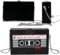 Kassette Handtasche,Retro Umhängetasche Damen Schräge Schultertasche Radio Handtasche, Tasche Kassetten Schultertasche für 80er 90er Jahre Disco Party Dekoration Schwarz
