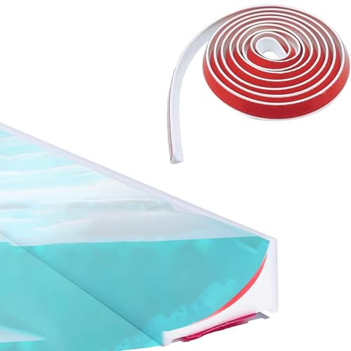 Lonwiner Barriere Seuil De Douche Anti Débordement Silicone Flexible,Barre Seuil Douche Italienne,Barrage Eau Douche Autocollante,Joint Barrière Porte Douche Pliable (blanc, 2 mètres)