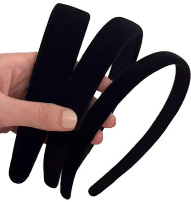 Bandeau Cheveux Velours, 3pcs Serre Tete Femme Moderne, Serre-Tête Large, Accessoires de Cheveux pour Femmes à la Mode, Adaptés aux Déplacements et aux Fêtes (Noir)