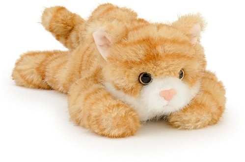 Katze Kuscheltier 30 cm Realistischen Katze Plüschtier,Kuscheltier Lebensecht,18cm Simulation Kurzhaar Nette Katze Puppe Flauschigen,Süßes Katze Spielzeug Geschenk Für Kinder (Orange Katze)
