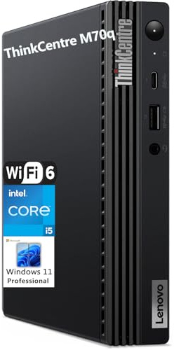 Lenovo ThinkCentre M70q Tiny 1L Mini PC Business Desktop Computer, Intel 6-Core i5-10400 (Beat i7-8700), 32GB DDR4 RAM, 1TB PCIe SSD, WiFi 6, Bluetooth, Wireless Antenna, KB & Mouse, Windows 11 Pro