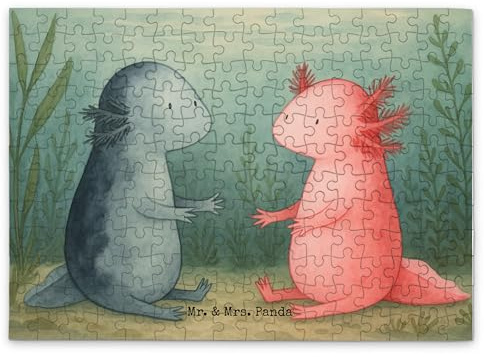 Mr. & Mrs. Panda Puzzle Axolotl Liebe Design 192 Teile - Geschenk, Verliebt, Liebesbeweis, 1000, 1500, 500, Geduldspiel, Valentinstag, 2000