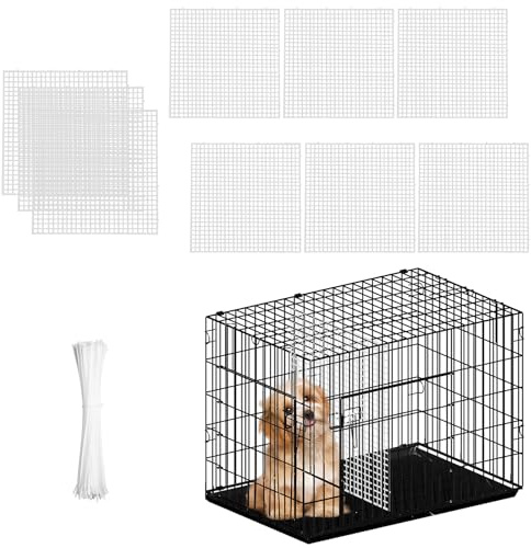 9 Stück Trennwand für Hundekäfige mit Kabelbinder Welpenzubehör Hundehütten Trennwand für Welpen Training Hundekäfig Zubehör 30x30 cm