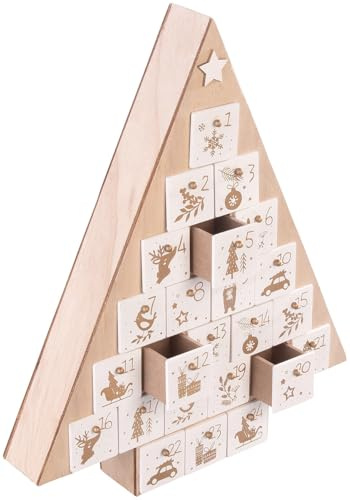infactory Adventskalenderboxen: Adventskalender Baum zum Befüllen, wiederverwendbar, Holz (Weihnachts-Adventskalender-Box, Advent Kalender für Männer)