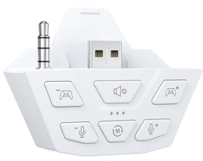 CHARM FOCUS Stereo Headset Adapter, Audio Mic Headphone Adapter for Xbox One, Xbox Series X|S and Elite Controller, Adjust Audio Balance (Game Sound & Voice Chat), Not Bluetooth Compatible,White