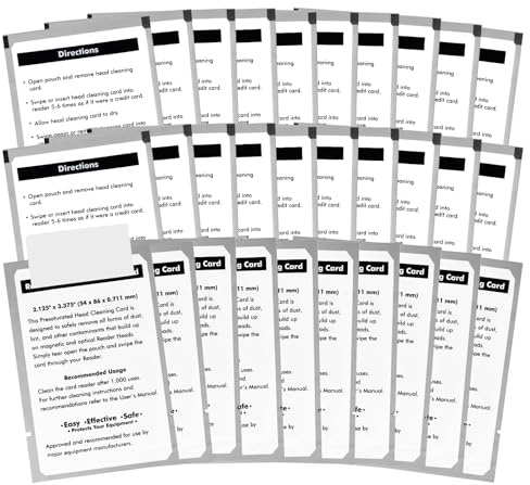 StreytoTek 30 Pcs 60622 Cleaning Card Compatible with LabelWriter 450 550 4XL 5XL Label Printer, CR80 Dual Side Cleaning Sheets, Fits for POS Systems, Card Readers