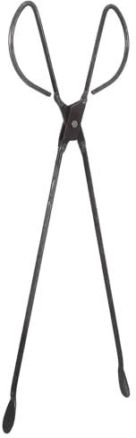 Flat Head Fireplace Tongs 48cm Steel Grabber Xmas for Briquette