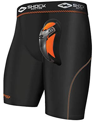 Shock Doctor ShockDoctor Herren Tiefschutz Kompressions-Short mit Ultra Carbon Flex Cup, Black, M