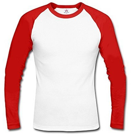 Star and Stripes Long Sleeve White/Red Baseball Raglan Sleeve T Shirt in Adult Size XL