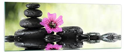 ARTTOR Glasbild 140x50cm Wandbild Glasdruck Botanik Blumen - 2555