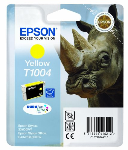 Epson T1004 Nashorn, wisch- und wasserfeste Tinte (Singlepack) gelb