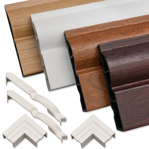 1 x White Satin Roomline PVC-u Door Architrave Set - Everything for Hassle-Free Fitting of Realistic Woodgrain Door Architrave with Zero-Maintenance!