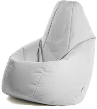 Avalon - Sitzsack Erwachsene L Jive, Bean Bag aus Reißfestem Technischem Gewebe, Ergonomischer Gaming Sitzsack mit Füllung, Komfortable Moderne Sitzsäcke, Made in Italy (80x80x125cm, Weiß)
