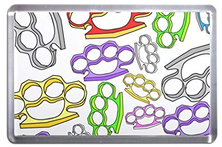 Knuckle Duster Pattern - Medium Plastic Fridge Magnet
