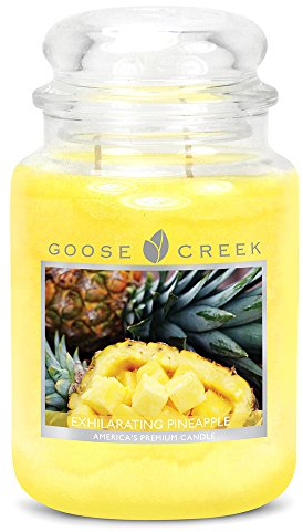 Goose Creek Duftkerze im Glas mit Deckel, Ananas, Wachs, gelb, 10 x 10 x 17 cm